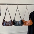 thumbnail image 1 of Bolso de hombro de mujer con bandolera de PU en forma de brazo, naranja café negro, 27 x 7 x 10 cm, correa ajustable con varios bolsillos, impermeable resistente a arañazos, 1 of 7