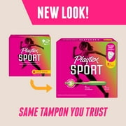 Playtex Sport Tampons, Unscented, Regular, 18 Count