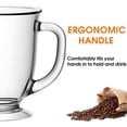 thumbnail image 3 of Juego de 4 tazas de café de vidrio transparente Mfacoy, 450 ml, 3 of 6