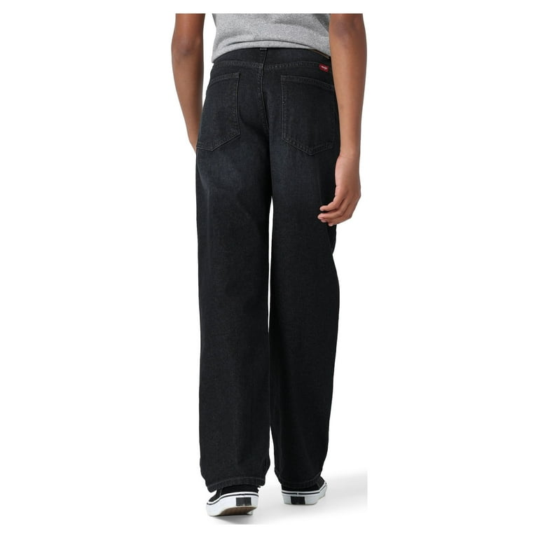 スラックス Wrangler Wide Leg Fit Denim Pants Black Wrangler Youth Boy's Loose Fit Jean, Sizes 4 -16 Slim