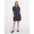 thumbnail image 2 of Time and Tru Women's Cotton Double Cloth Mini Dress with Drop Waist, Sizes XS-XXXL, 2 of 5