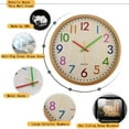 thumbnail image 6 of Silent Non Ticking Kids Wall Clock, Battery Operated Colorful Decorative Clock for Children Nursery Room Bedroom School Classroom, 6 of 7
