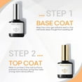 thumbnail image 3 of modelones Gel Top Coat and Base Coat Set 2 Pcs Gel Nail Polish No Wipe Gel Base and Top Coat Clear Top Coat Nail Lamp Need Long Lasting Shiny 10 ml Gifts for Women, 3 of 7