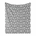 thumbnail image 1 of Orient Soft Flannel Fleece Throw Blanket, Moroccan Style Old Motif with Oriental Effects Middle Eastern Print, Cozy Plush for Indoor and Outdoor Use, 50" x 70", Black White, by Ambesonne, 1 of 6