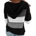 thumbnail image 4 of Sudadera con capucha para mujer Suéteres Color Block Sudaderas de manga larga Lounge Hoodie Tops Adepaton WMZY-673-21, 4 of 8