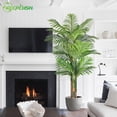 thumbnail image 3 of Keeplush 6FT Artificial Golden Cane Palm Tree– Indoor Large Fake Palm Tree, Lifelike Faux Plant with Textured Trunks & Flexible Fronds, No-Water Maintenance Silk Tree for Home Office Decor, 3 of 8
