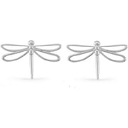 Boma Jewelry Sterling Silver Large Dragonfly Stud Earrings