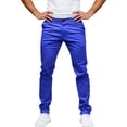 thumbnail image 5 of Mens Chinos Slim Fit Stretch Lightweight Quick Dry Flat Front Skinny Golf Dress Pants with Button and Zipper Big and Tall Size S-3XL Blue, 5 of 5