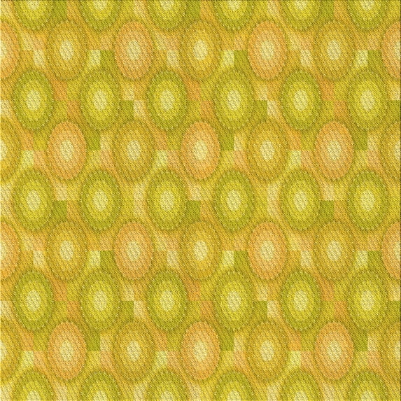 Ahgly Company Machine Washable Indoor Square Transitional Yellow Area Rugs, 4' Square