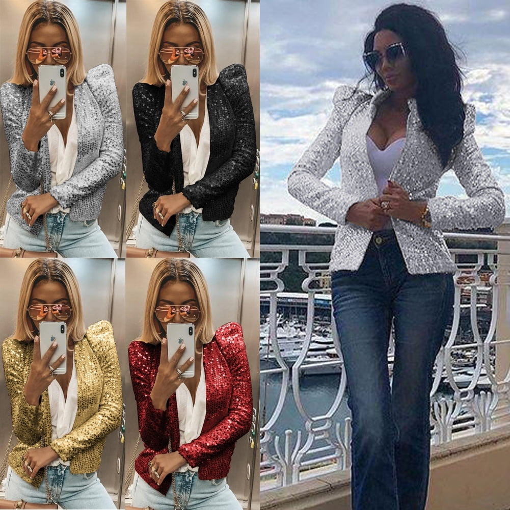 long sleeve sequin jacket