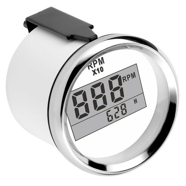Tachometer Gauge Waterproof Red Backlight LCD Display for Car Boat Yacht 52mm 2in