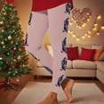thumbnail image 2 of oelaio Womens High Waisted Leggings Christmas Tree Print Tights Buttery Soft Ankle Length Yoga Pants Pink M, 2 of 9