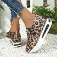 thumbnail image 5 of Leopard Platform Shoes for Women Trendy Casual Chunky Slip on Walking Loafers Height Increasing Work Sneakers, 5 of 7