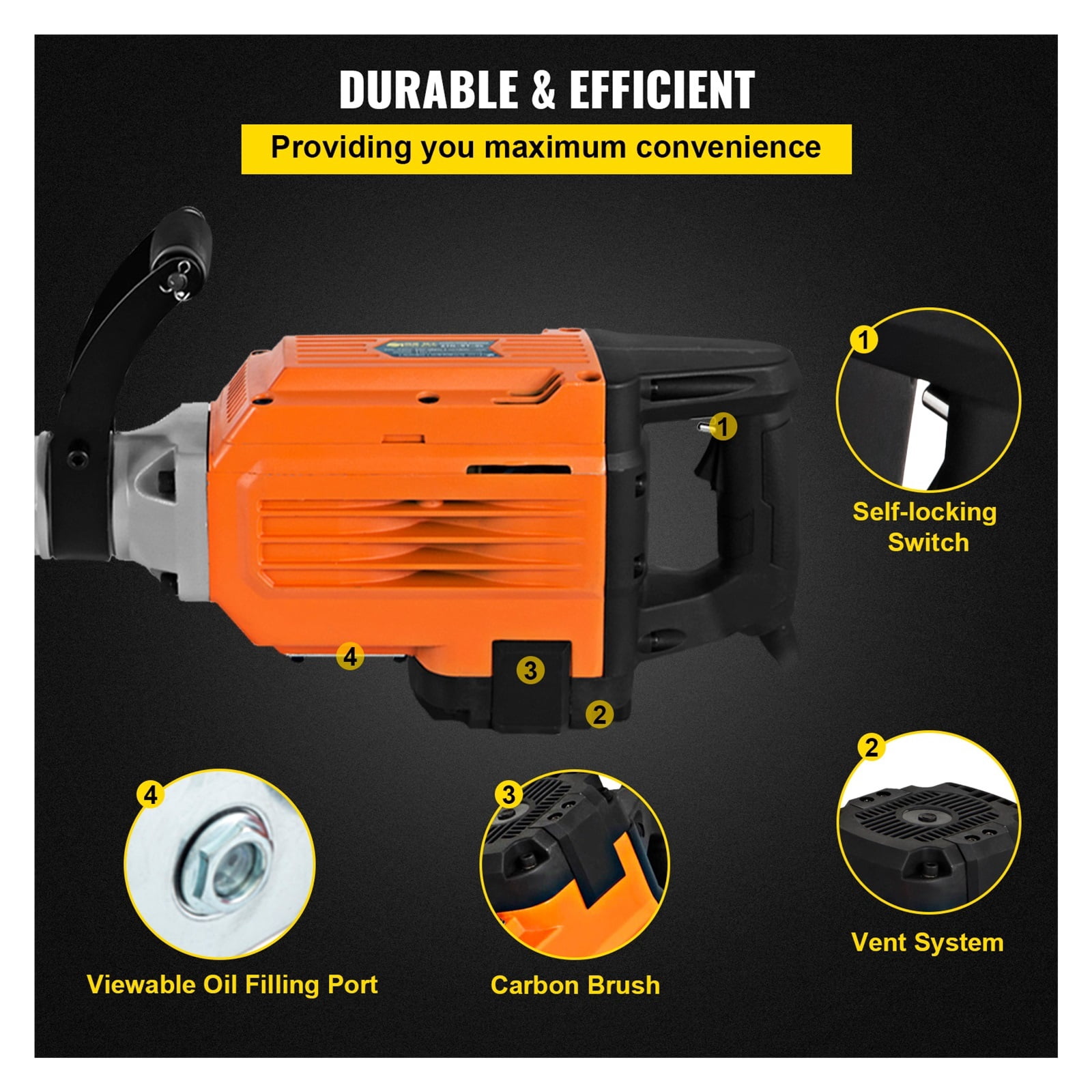 Demolition Jack Hammer Multifunctional Rotary Hammer 1500W 2200W 3600W Jack Hammer Concrete Breaker Ground Breaking Concrete Electric Hammer Tool Impact Drill