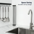 thumbnail image 6 of Tomorotec 21" x 15.5" Roll Up Dish Drying Rack Over Sink Drying Rack Sink Cover Kitchen Sink Accessories Gadget Multipurpose Organizer Foldable Stainless Steel Drainer, 6 of 7