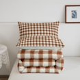 thumbnail image 5 of Manfei Minimalism Checkered Twin Comforter Sets,Geometric Check Bedding Set,Brown White,Light Gray Reversible,2pcs,1 Comforter and 1 Pillowcase,2pcs,1 Comforter and 1 Pillowcase, 5 of 7