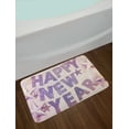 thumbnail image 2 of Happy New Year Bath Mat, Calligraphy in Party Tools Hangings on the Wall and Striped and Dotted Stars, Plush Bathroom Decor Mat with Non Slip Backing, 29.5" X 17.5", Multicolor, by Ambesonne, 2 of 2