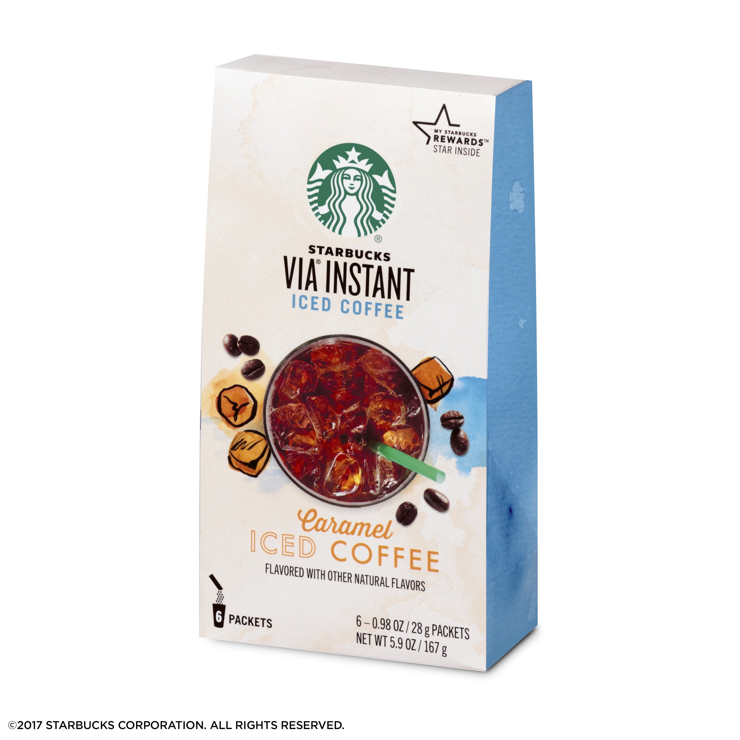 Starbucks VIA Iced Coffee Packets - Lightly Sweetened, Instant Cold Brew Style, 100% Arabica, 5-Count Pack