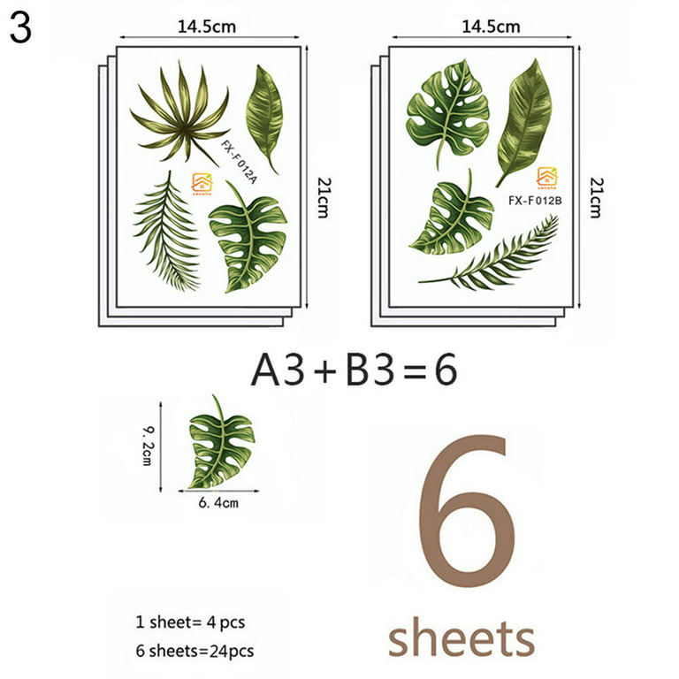 Green foliage sticker set - 6 sheets