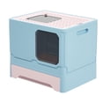 thumbnail image 1 of Caja de arena plegable para gatos, inodoro completamente cerrado con tapa, fácil de limpiar, grande, portátil, , orinal para Gloria Bandeja de arena para gatos, 1 of 8