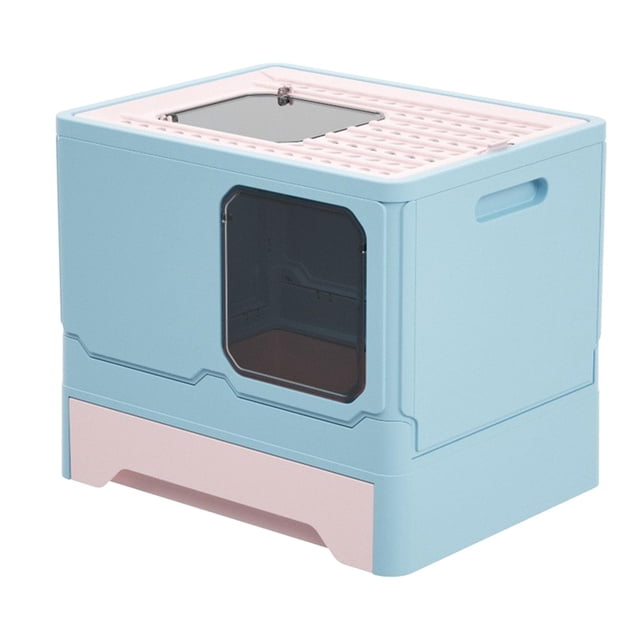 Caja de arena plegable para gatos, inodoro con tapa, de limpiar, Zulema Bandeja de arena para gatos
