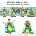 thumbnail image 6 of 48" x 24" Bath Beach Pool Hooded Towel Warp for 3-7T Unisex Baby Toddler, Absorbent Poncho, Green Dinosaur, 6 of 8