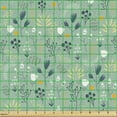 thumbnail image 2 of Ambesonne Floral Fabric by the Yard Upholstery, Spring Tulip Petals, 1 Yard, Turquoise Teal Marigold, 2 of 5