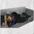 thumbnail image 6 of Purple Soft Flannel Fleece Throw Blanket, Lake Moonlight Stars in Night Sky with Trees Contemporary Modern Design, Cozy Plush for Indoor and Outdoor Use, 60" x 80", Purple Pink and Blue, by Ambesonne, 6 of 6