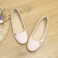 thumbnail image 5 of Miluxas Women's Suede Ballet Flats, Elegant Round Toe Slip-On Shoes with Gold Emblem, Stylish Comfort Flats for Work & Casual Occasions Pink 9.5(43), 5 of 8