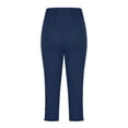 thumbnail image 5 of Lroveb Capri Leggings for Women, Capri Workout Yoga Leggings, Leggings 2024 High Waisted Cutout Lightweight Cozy Cropped Pants Solid Soft Pajams Navy, 5 of 5