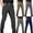 Black, variant on Mens Slim Fit Quick Dry Cargo Pants Multi-Pocket Elastic Waist Waterproof Pants Casual Work Khaki XL