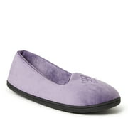 Dearfoams Womens Rebecca Microfiber Velour Closed Back House Slipper, Widths Available