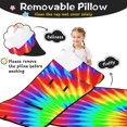 thumbnail image 3 of Red and Green Tie Dye Pattern Teens Toddler Nap Mat with Pillow, Sleeping Mat Bag for Preschool Daycare 59"x22", 3 of 6