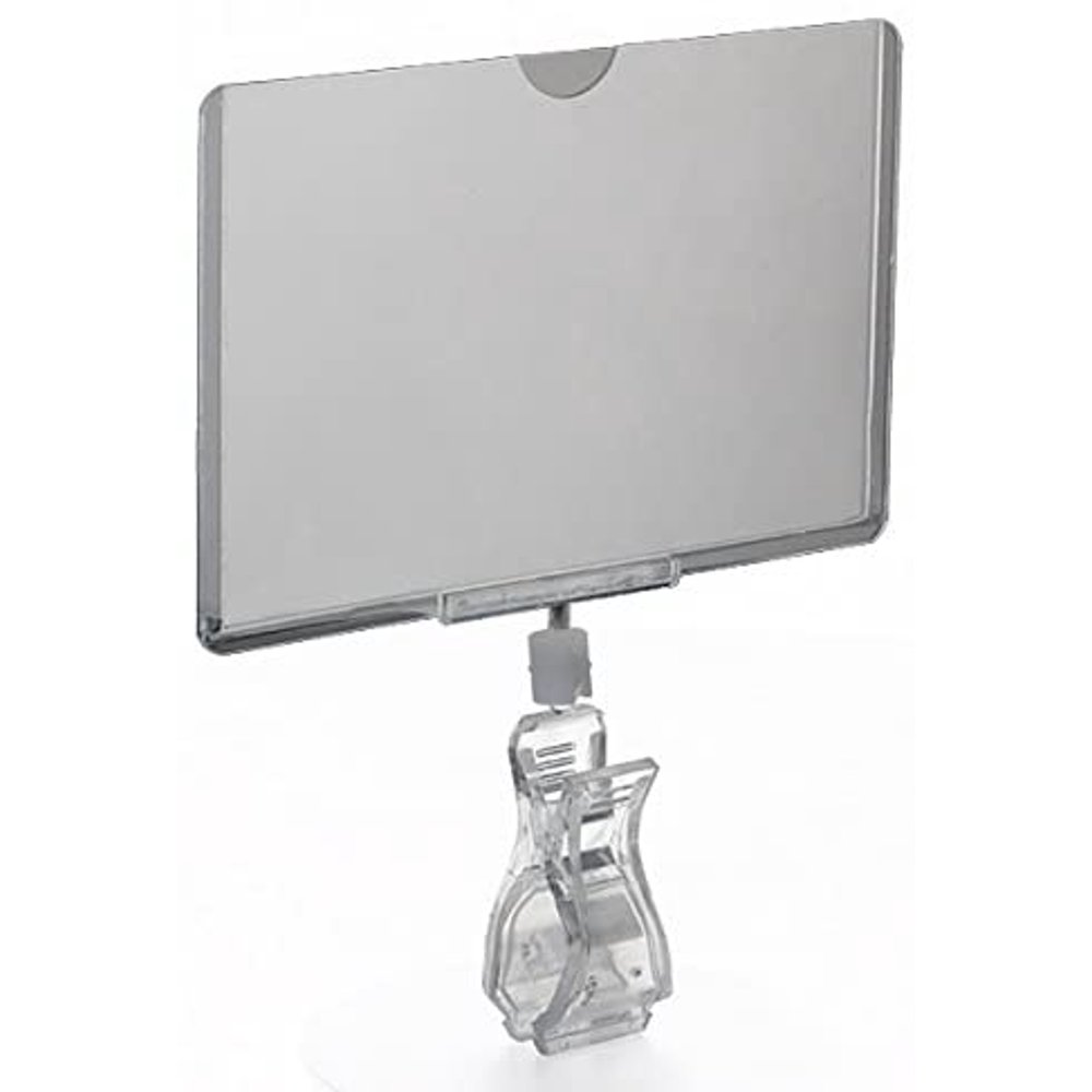 Clip On Sign Clamp Rotating POP Swivel Sign Holder with Card