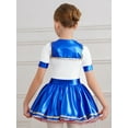 thumbnail image 4 of Yhong Robe Bouffante à Manches Courtes pour Fille, Uniforme de Marin, Fini Métallisé Lustré, avec Boutons à l'Entrejambe Intégrée, Culotte Bleu Royal 16, 4 of 7