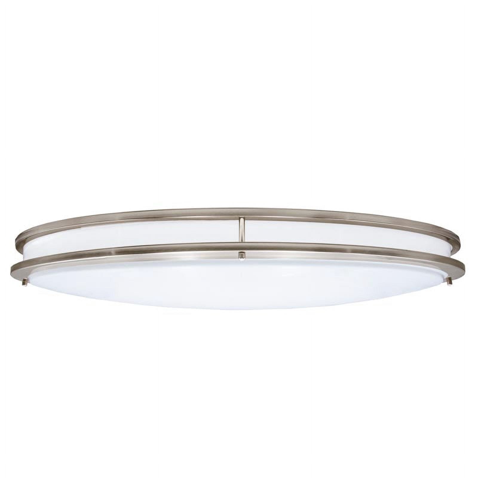 Maxxima 32” 3 CCT Oval Satin Nickel LED Ceiling Mount Light Fixture, Color Selectable 3000K-5000K, 5500 Lumens, Dimmable