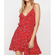 Express Floral Ruffle Wrap Cami Dress XS