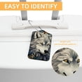 thumbnail image 3 of Wolf Square PU Leather Luggage Tags - 2 Pack with Privacy Cover and Stainless Steel Ring - Suitable for Travel, Backpack, Handbag - Suitcase Tags, Travel Tag, 3 of 7