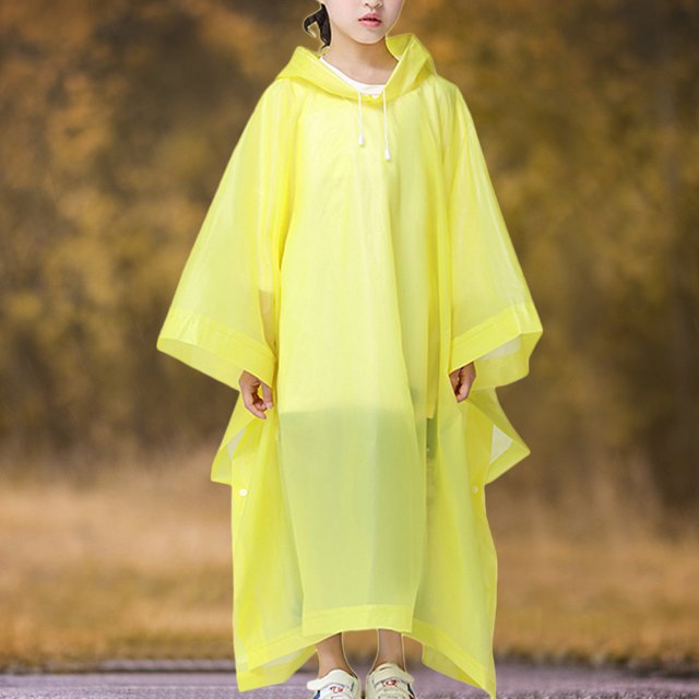 Chubasquero grueso para lluvia, ropa impermeable para exteriores con capucha con cordón para niños y niñas