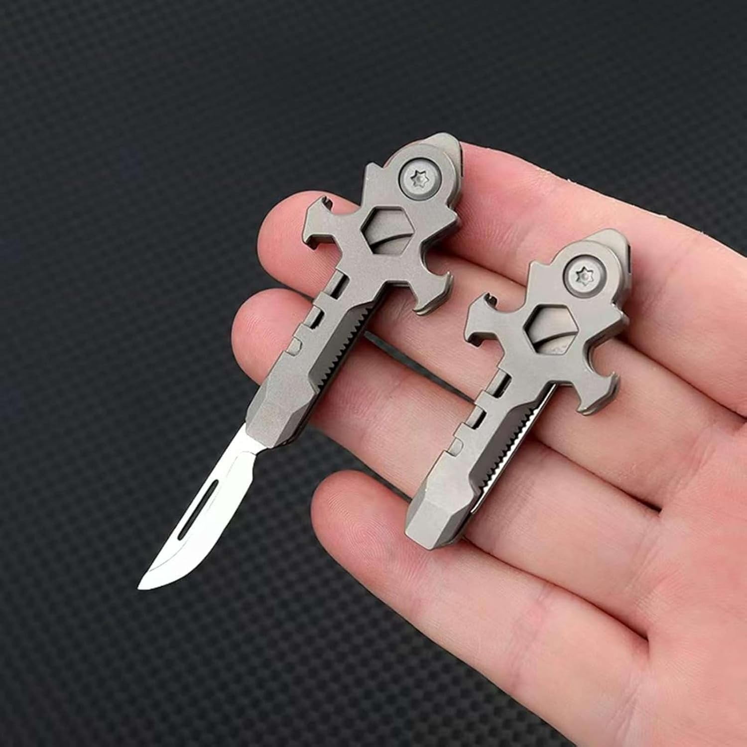 1 Piece Mini Pocket 7-In-1 Titanium Multitool Tool Mini Size Allows Easy Carrying for Quick Access