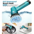 thumbnail image 6 of Amiluo Electric Spin Scrubber, 5000 mAh Cordless Handheld Cleaning Brush, 3 Speeds Power Scrubber with 5 Replaceable Heads & Display for Bathroom/Shower/Sink/Tub, 6 of 7