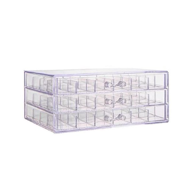 Wartleves ❀Estuche de almacenamiento para decoración de uñas con 31 a 120 rejillas, cajón de 5 capas, organizador acrílico transparente