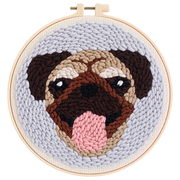 Kit de bordado con aguja mágica para manualidades, bordado de perros, decoración del hogar, con herramientas básicas. Incluye aguja mágica con forma de animal para principiantes en bordado B