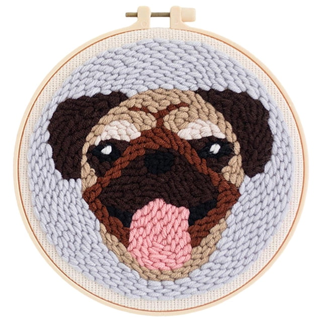 GUOOL Punch Needle Kit DIY Needlework Animal Dog Embroidery for Adult Kid Starter B B