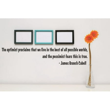 Custom Wall Decal Sticker : The optimist proclaims that we live in the best of all possible worlds, the pessimist fears this is true Quote 5 x (The Best 22 Rifle In The World)