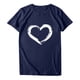 thumbnail image 4 of Camiseta de manga corta con cuello redondo y estampado en forma de corazón para mujer Fridja  ghk3452, 4 of 7