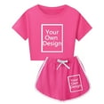 thumbnail image 3 of Kiijoy Tween Girls Outfits Solid Casual Sports Short Sleeve Tee Shorts Set, Sizes 11-12, 3 of 4
