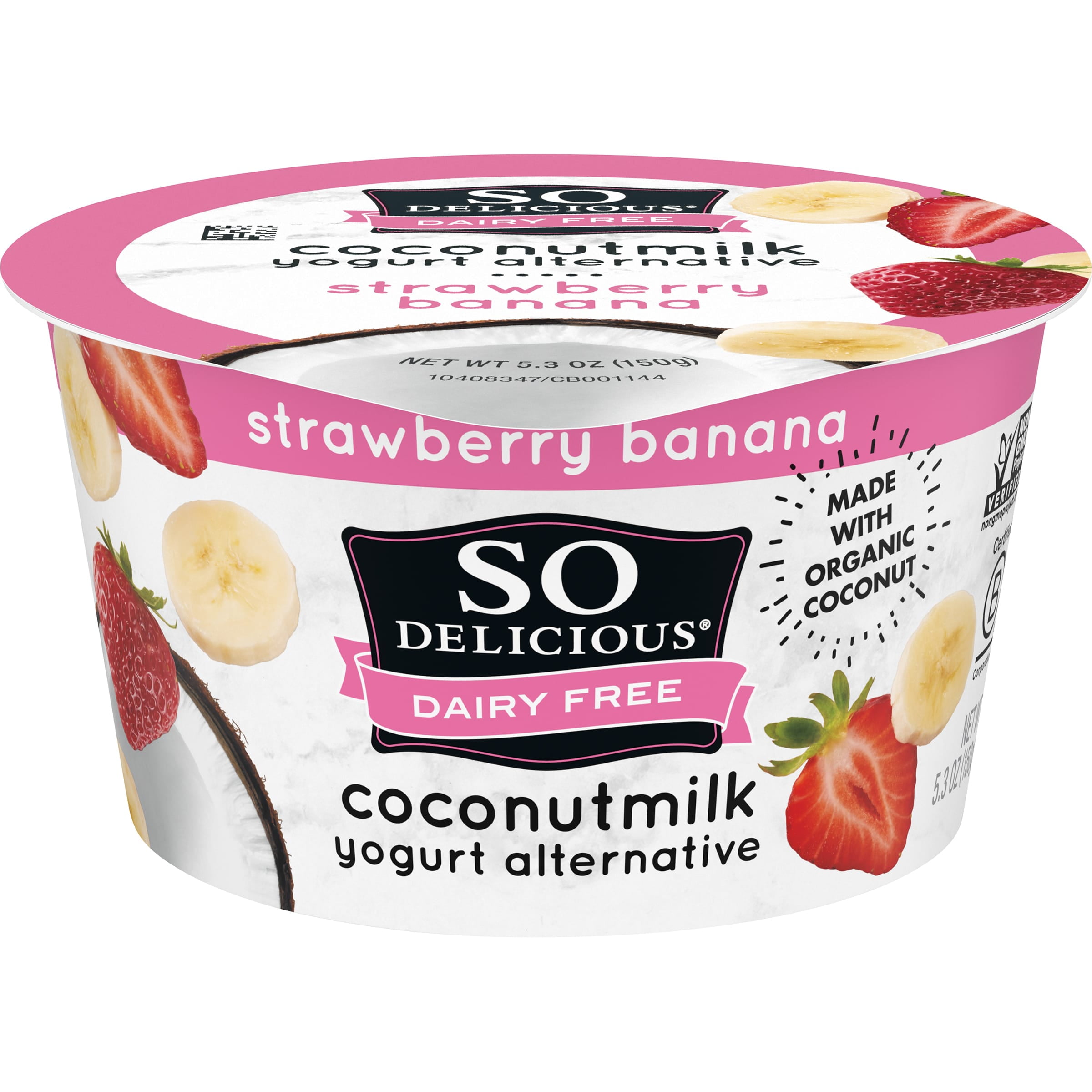 So Delicious Dairy-Free Strawberry Banana Coconutmilk Yogurt, 5.3 Oz - Walmart.com