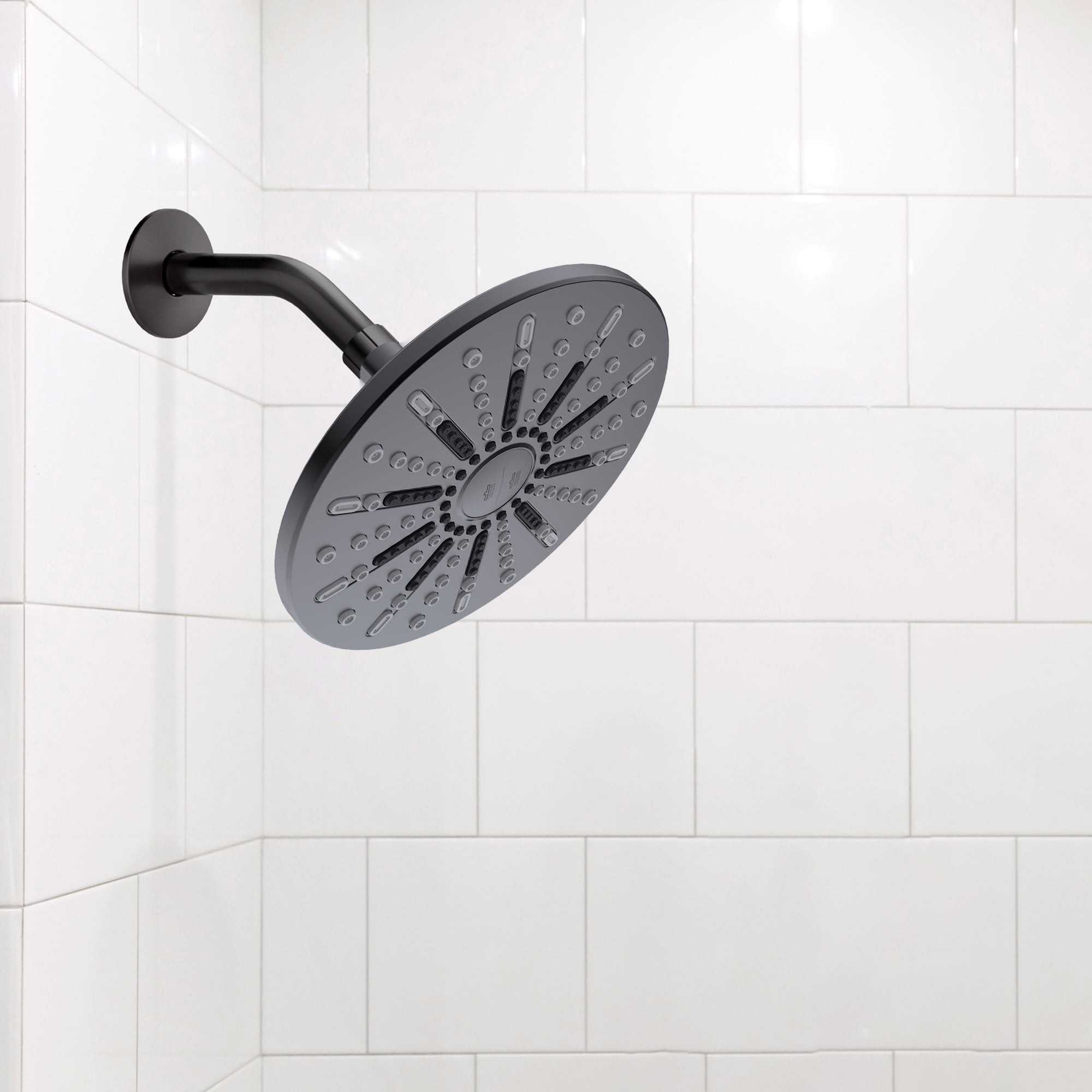 Design House 582718-BLK Ian Modern 8-inch 2-Function Showerhead, Matte Black
