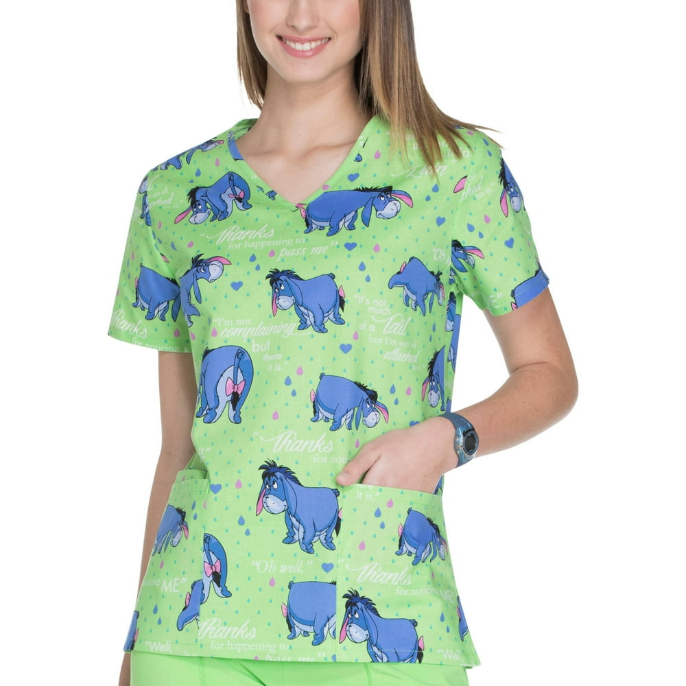 Scrubstar Disney's Fashion Collection Women's Printed VNeck Scrub